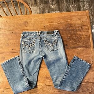 Vigoss The Chelsea Slim Boot Womens size 7/8 x 33 Cotton denim jeans stretch